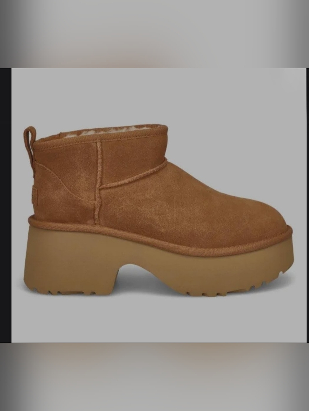 🆕️ UGG Chestnut Classic Ultra Mini New Heights Platform Boots Size 10